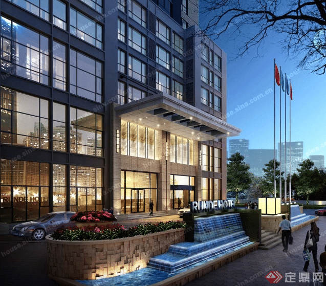 中国一栋时尚住宅楼的外景
