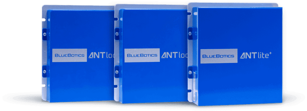 BlueBotics has ANT loc, ANT loc+ and ANT lite+.
